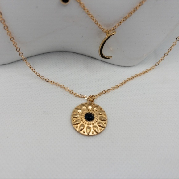 Boho Multi Layer Moon Pendant Gold Tone Necklace Festival Astrology Contemporary - Picture 5 of 9